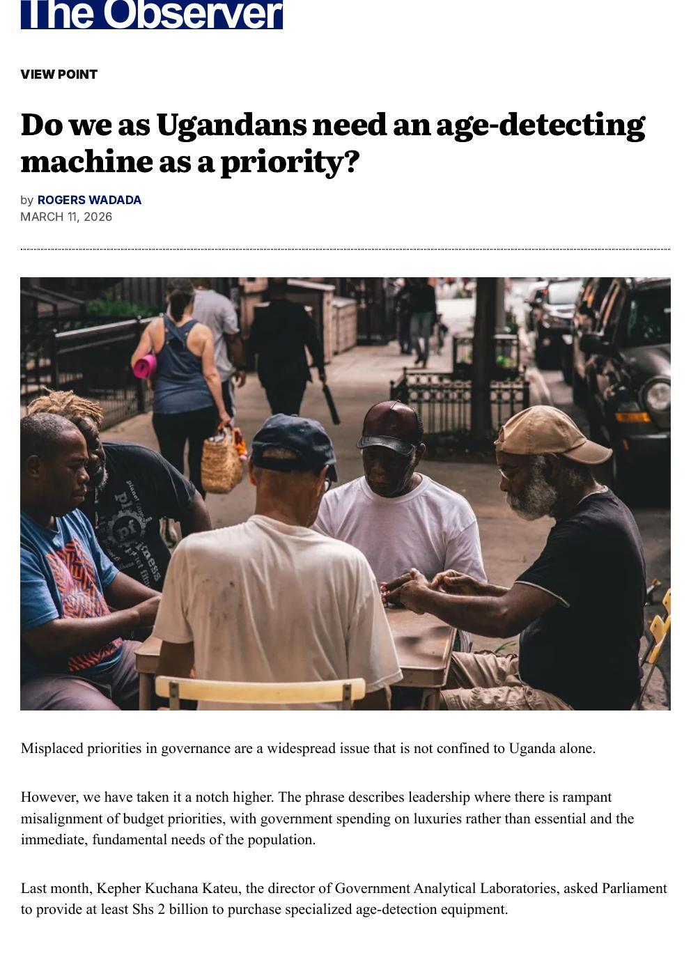 Observer viewpoint, 11 March 2026, on the proposed age-detecting machine