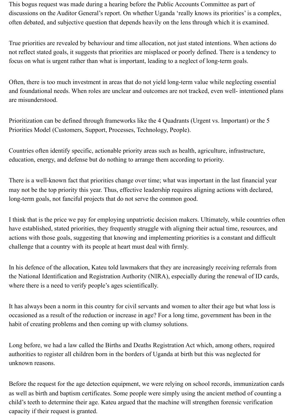 Observer article page on NIRA age referrals and altered ages