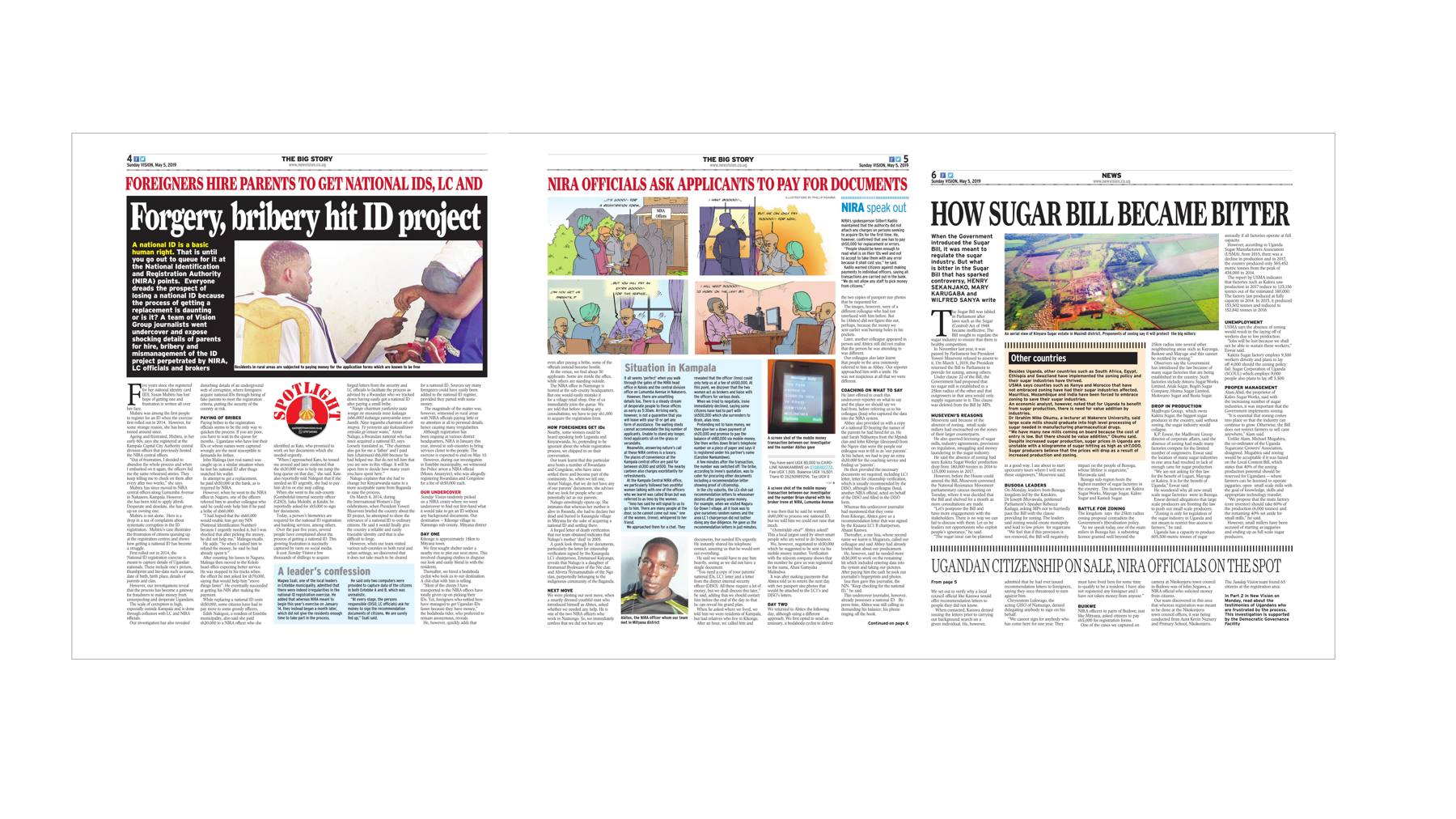 Sunday Vision, 5 May 2019: Forgery, bribery hit ID project